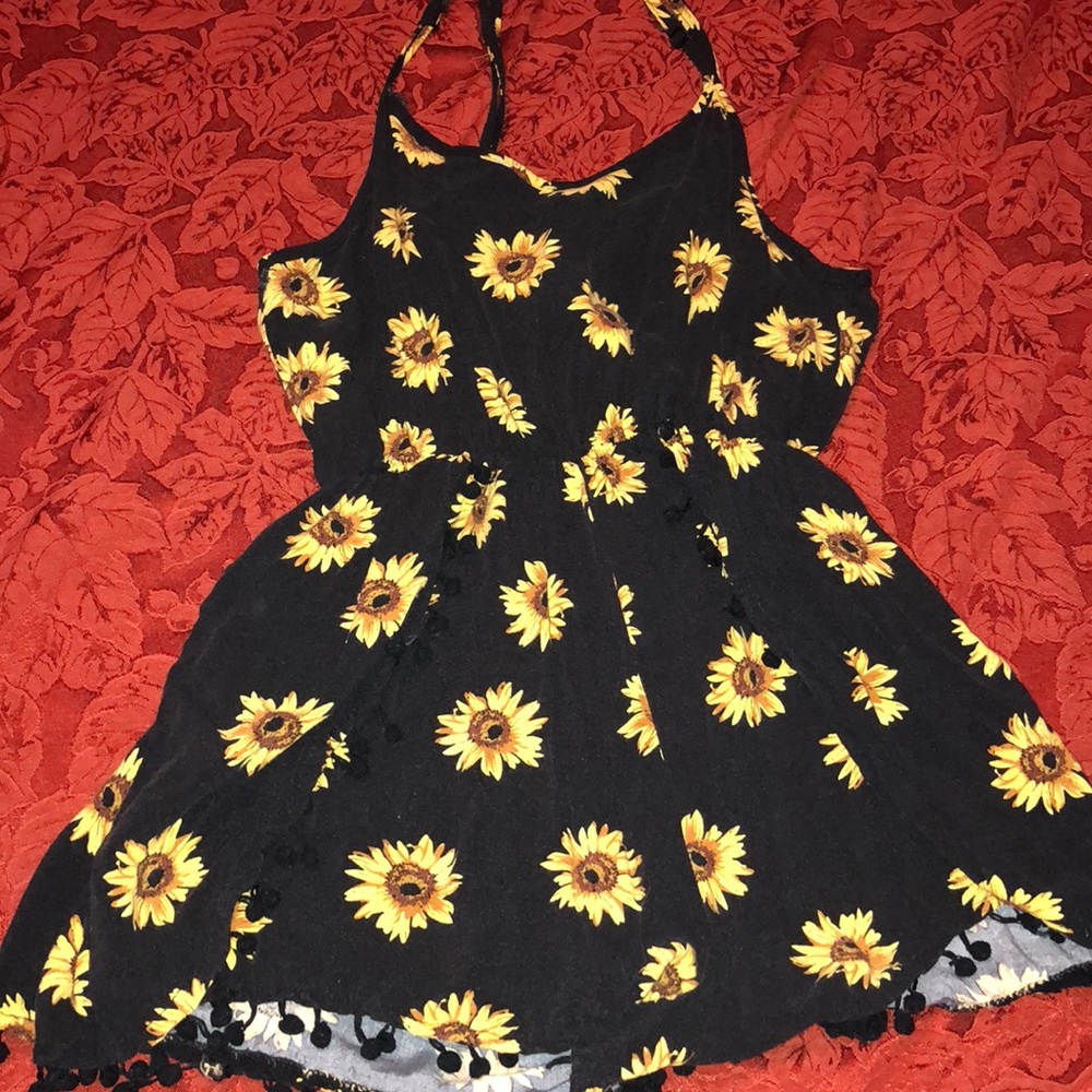 Sunflower patterned romper